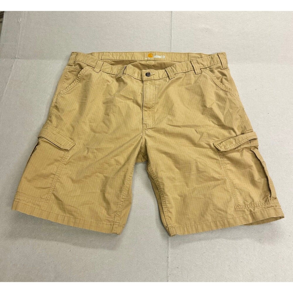 Carhartt Force Relaxed Fit Cargo Shorts Mens Size 46 Khaki Ripstop 103543 253 - Picture 1 of 9